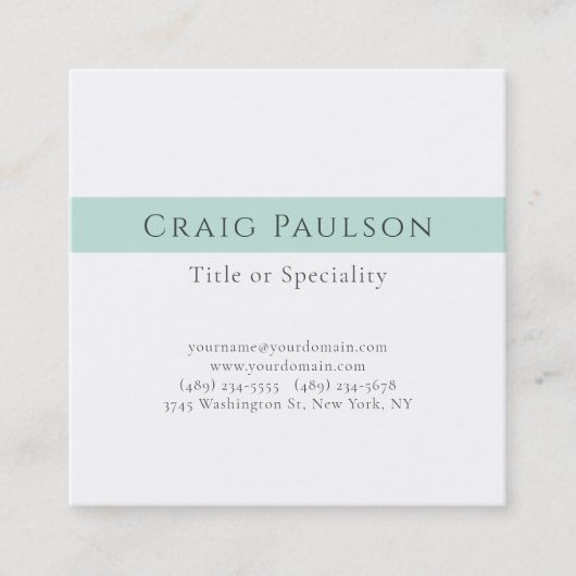 Attractive Simple Professional Plain Premium Pearl スクエア名刺 (正面)