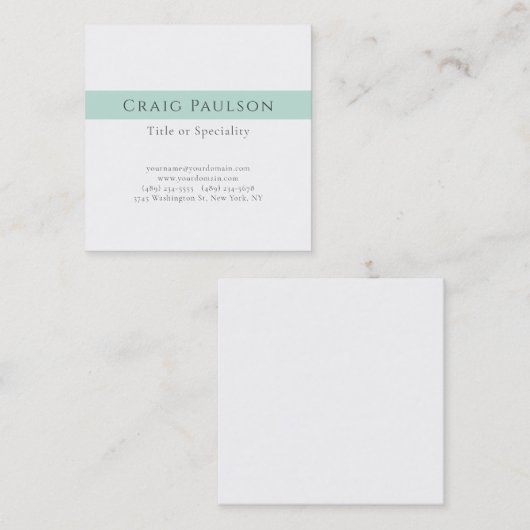 Attractive Simple Professional Plain Premium Pearl スクエア名刺 (正面/裏面)