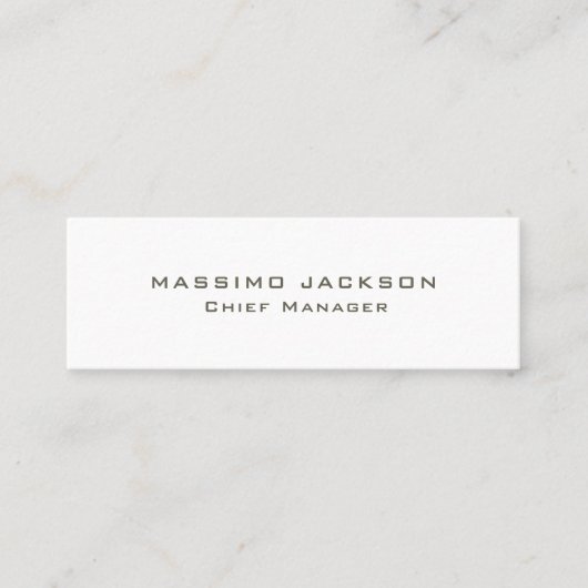 Attractive Trendy Stylish Modern Minimalist Matte スキニー名刺 (正面)