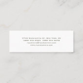 Attractive Trendy Stylish Modern Minimalist Matte スキニー名刺 (裏面)