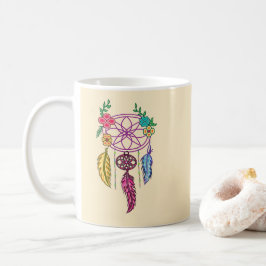 Attrape rêve et fleur tenue dans la main コーヒーマグカップ