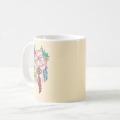 Attrape rêve et fleur tenue dans la main コーヒーマグカップ (正面左)