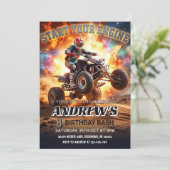 ATVクアッドバイク誕生日パーティー招待状 招待状 (スタンド正面)