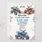 ATVクワッドバイク誕生日パーティー 招待状 (正面)