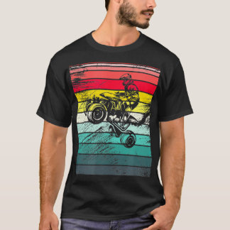 ATVクワッドバイク4ホイーラーレトロヴィンテージATV乗馬F Tシャツ