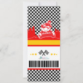 ATVダートクワッドバイクチケットパス誕生日パーティー 招待状 (裏面)