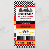 ATVダートクワッドバイクチケットパス誕生日パーティー 招待状 (正面/裏面)