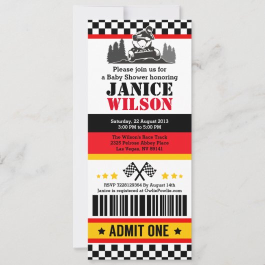 ATVダートクワッドバイクベビーシャワーパーティの招待状 招待状 (正面)