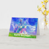 ATV全地形車おもしろい誕生日カード カード (黄色い花)