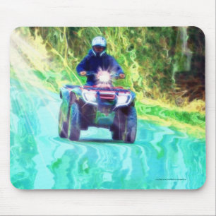 ATV全地形車に乗る子供たち マウスパッド