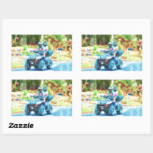 ATV全地形車に乗る子供たち 長方形シール (シート)