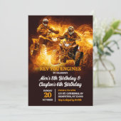 ATV四輪バギーオフロードツインズの誕生日 招待状 (スタンド正面)