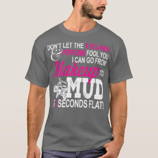 ATV女おもしろいの子メイクアップへ泥ギフトクワッドバイク女性 Tシャツ