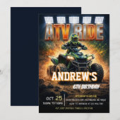 ATV の誕生日パーティー男子招待状 招待状 (正面/裏面)