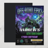ATV オフロード バースデー パーティー 招待状 (正面/裏面)
