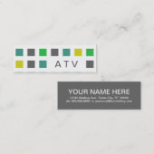 ATV (モダンな正方形) スキニー名刺 (正面/裏面)