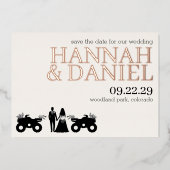 ATV Couple Wedding Save The Date 箔招待状 (正面)