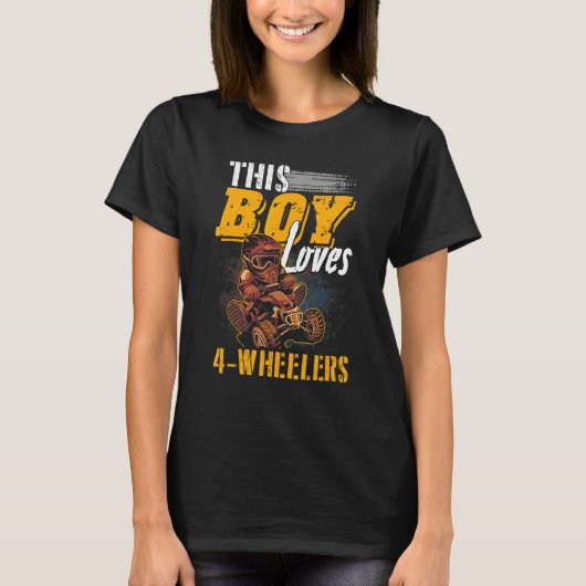 ATV Outfit 4 wheeler Mudding  Boys Four Wheeler Tシャツ (正面)