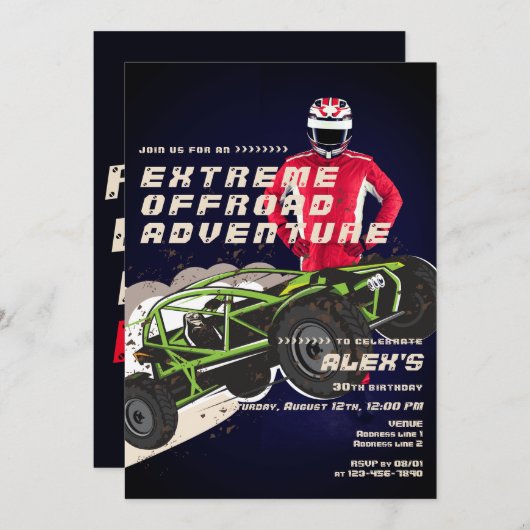 ATV UTVオフロードアドベンチャーエクストリームスポーツカークラブ 招待状 (正面/裏面)