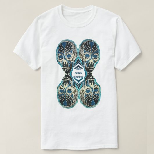 ATW彼らは全て黒と青の魔女4スカル Tシャツ (デザイン正面)