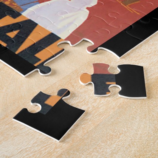 AuのMarocの標準のAvionのヴィンテージ旅行ポスター ジグソーパズル (側面)