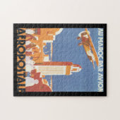 AuのMarocの標準のAvionのヴィンテージ旅行ポスター ジグソーパズル (横)