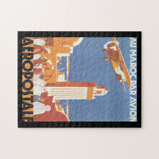 AuのMarocの標準のAvionのヴィンテージ旅行ポスター ジグソーパズル (横)