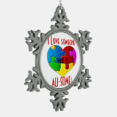 Auクリスマス! スノーフレークピューターオーナメント (左)