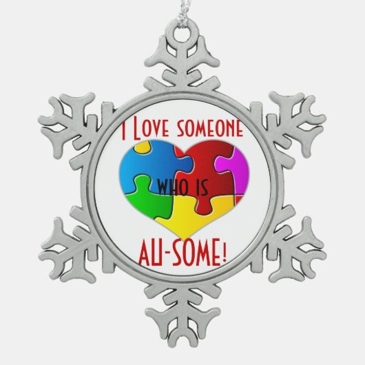 Auクリスマス! スノーフレークピューターオーナメント (正面)