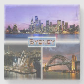 AUシドニーバイナイト – オペラハウス – ハールブリッジ ストーンコースター (正面)