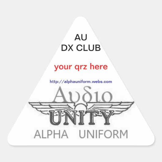 AU三角形ステッカー 三角形シール (正面)