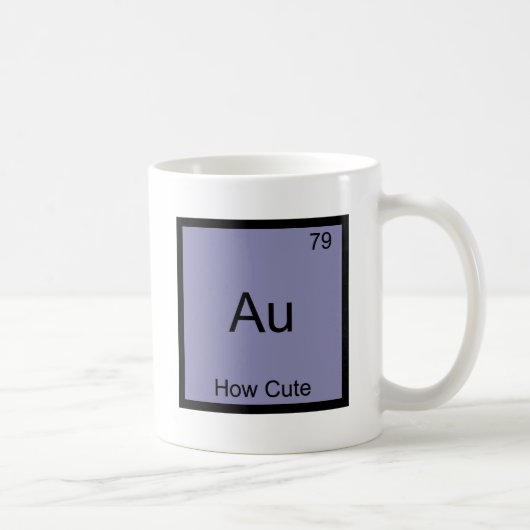 Au -おもしろいなかわいい化学要素の記号いかに コーヒーマグカップ (右)