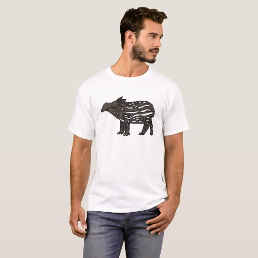 AU-のおもしろいなバクの漫画 Tシャツ (正面フル)