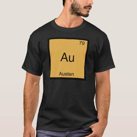 Au - オースティン おもしろ 化学元素記号 Tシャツ (正面)