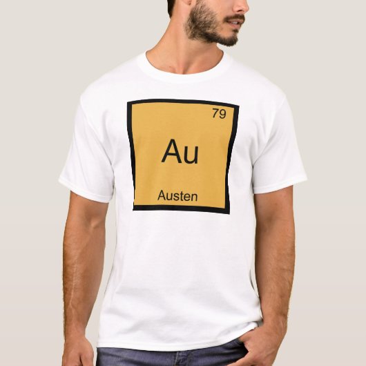 Au - オースティン おもしろ 化学 元素記号 Tシャツ (正面)