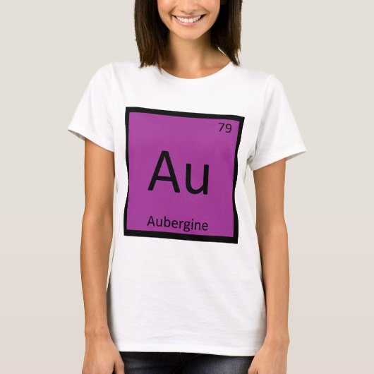 Au - ナス 化学 周期表 tシャツ (正面)
