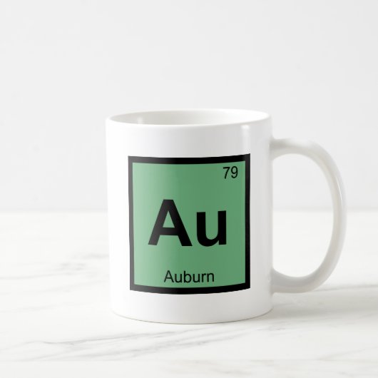 Au - メイン州オーバーン 化学元素周期表の記号 コーヒーマグカップ (右)