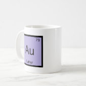 Au -作家化学要素の記号の本のTシャツ コーヒーマグカップ (正面左)