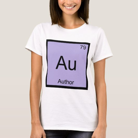 Au - 著者 化学元素記号 本 Tシャツ (正面)