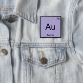 Au - 著者 化学元素記号 本 Tシャツ 缶バッジ (インサイチュ)