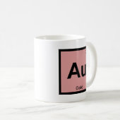 Au -金ゴールド化学周期表の記号 コーヒーマグカップ (正面右)