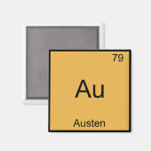 Au - Austen おもしろい Chemistry ElementシンボルTシャツ マグネット (正面/裏面)