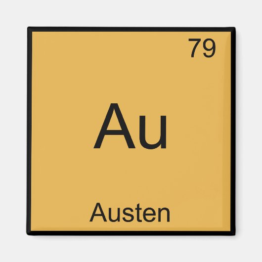 Au - Austen おもしろい Chemistry ElementシンボルTシャツ マグネット (正面)