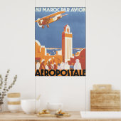 Au Maroc Par Avion Aeropostale、ヴィンテージ ポスター (キッチン)