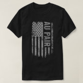 Au Pair USA Flag Distressed design Tシャツ (デザイン正面)