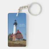 Au Sable Light House長方形キーチェーン キーホルダー (裏面)