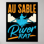 Au Sable River Rat Rafting Canoeing Fishing Boatin ポスター (正面)