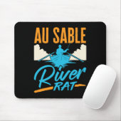 Au Sable River Rat Rafting Canoeing Fishing Boatin マウスパッド (マウス)