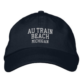 Au Train Beach Michigan Embroidered Baseball Hat 刺繍入りキャップ