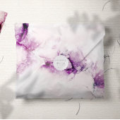 Aubergine Alcohol Ink Elegant Wedding Invitation 招待状